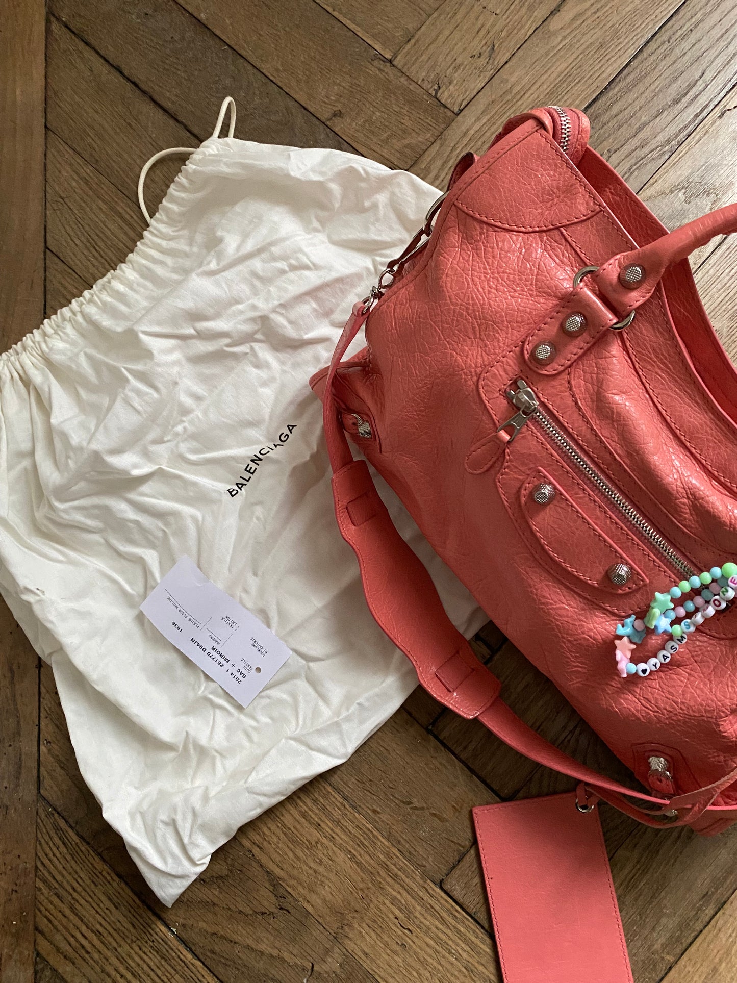 Balenciaga city rose azalee giant hw silver