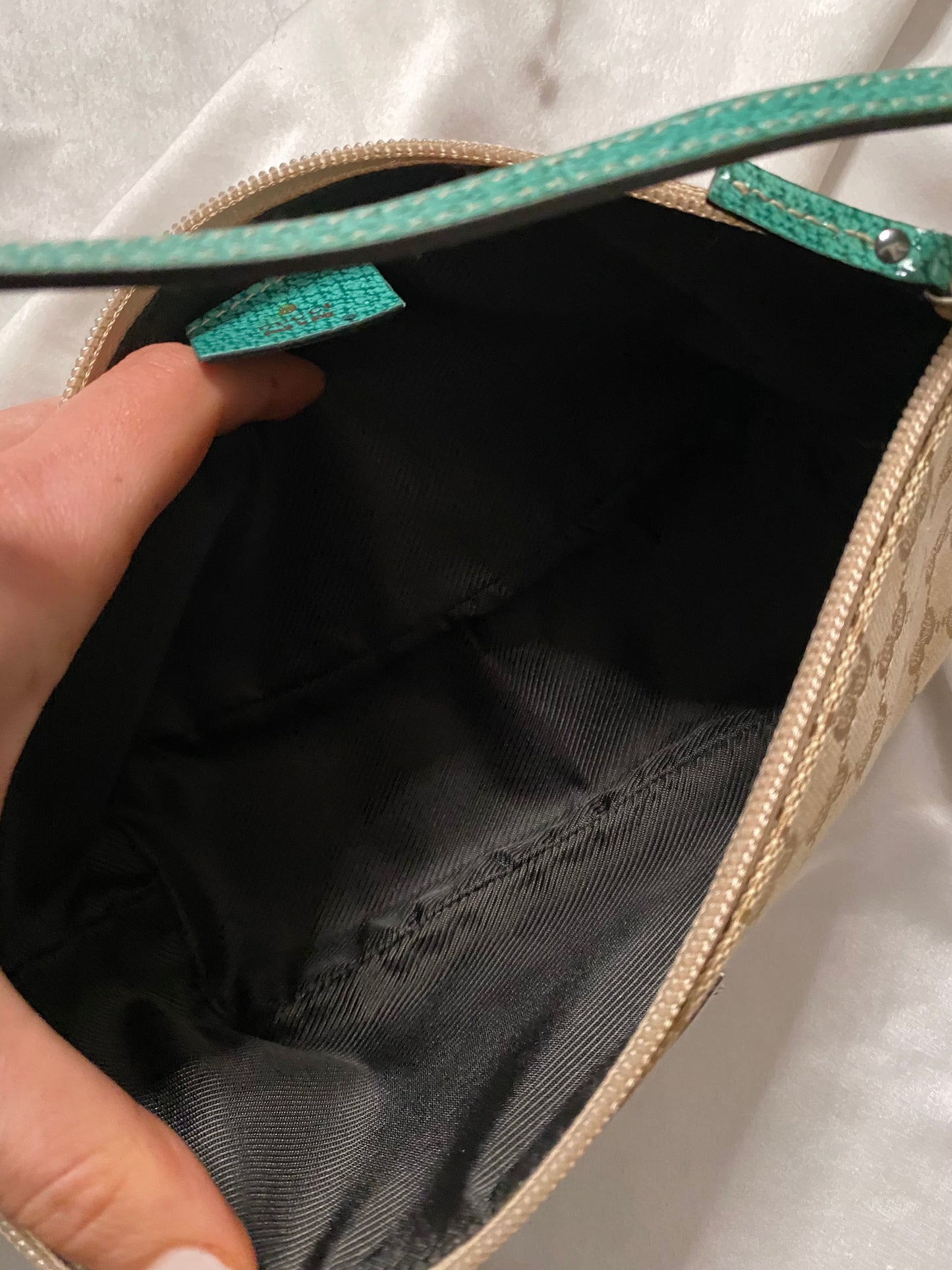 Gucci boat monogram pelle turchese