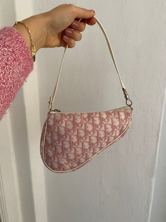 Dior mini saddle monogram rosa