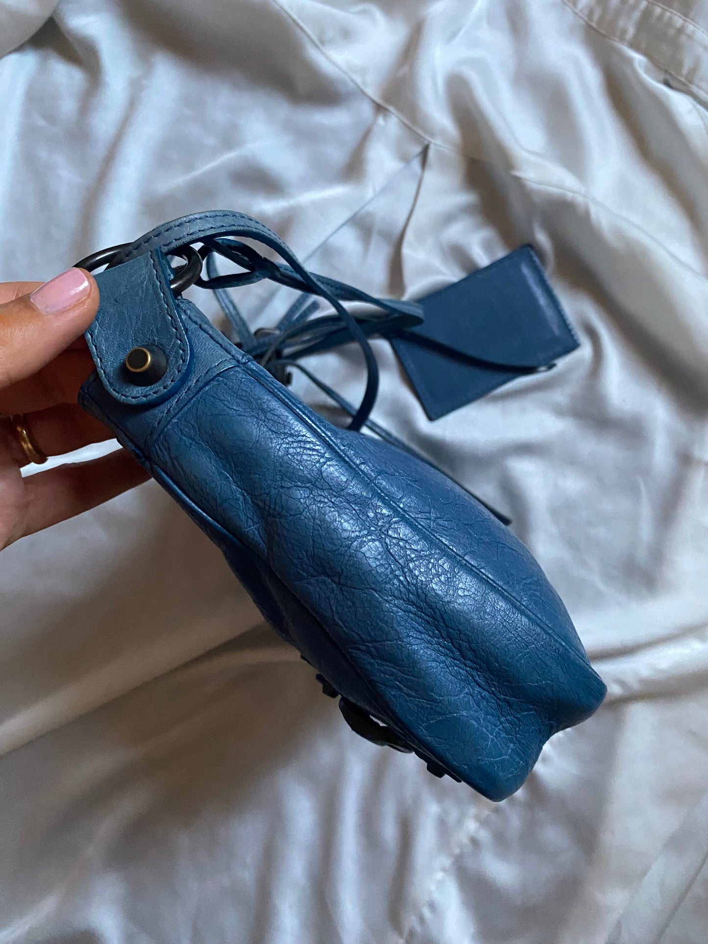 Balenciaga motocross 12 giant hip bag sky blue