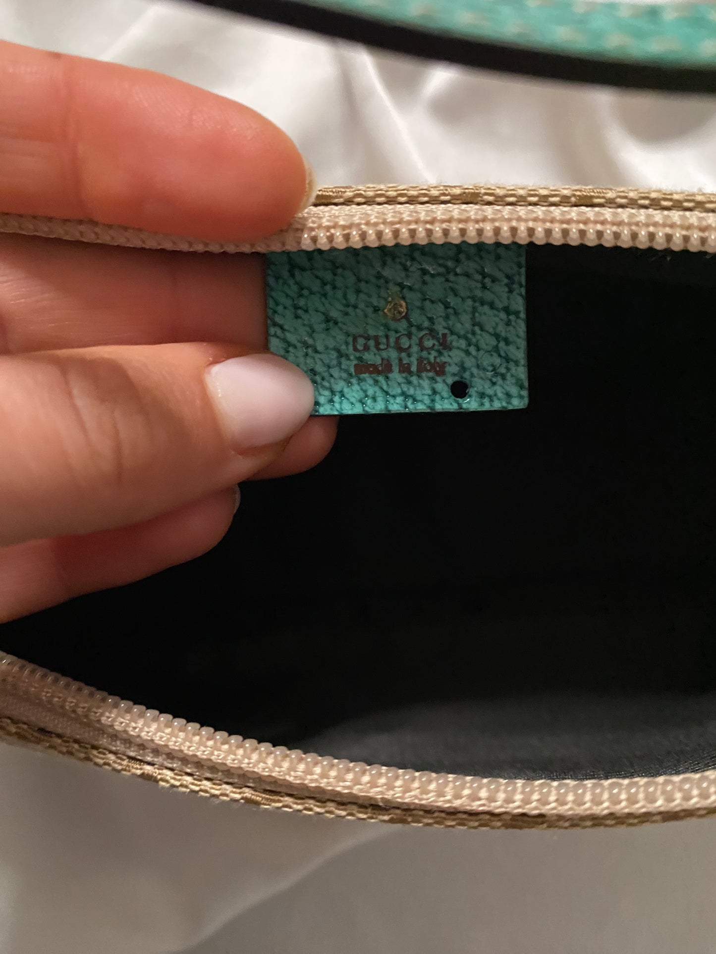 Gucci boat monogram pelle turchese