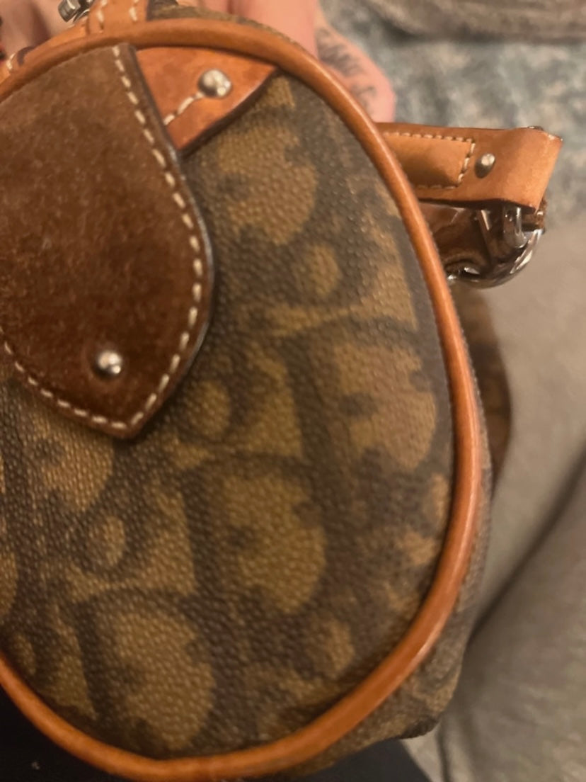 Dior trotter bauletto marrone e beige monogram