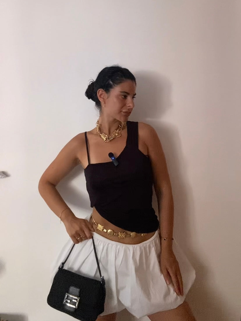 Fendi mini mamma baguette monogram zucchino nera