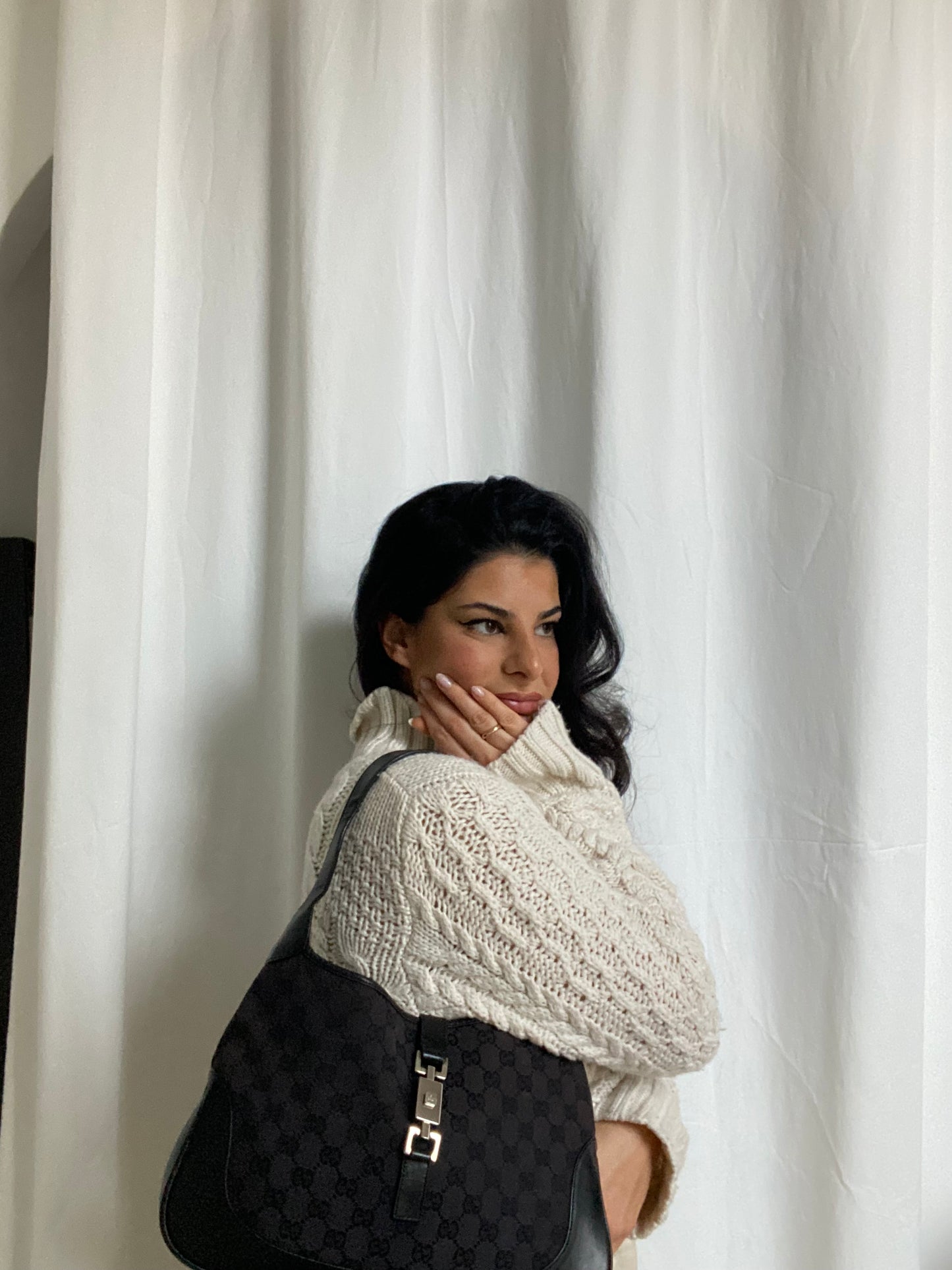 Gucci Jackie era Tom ford monogram nero riflessi marrone scuro