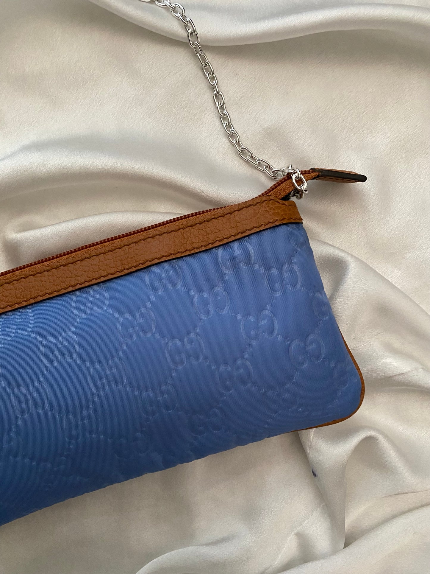 Gucci Pochette nylon monogram blu