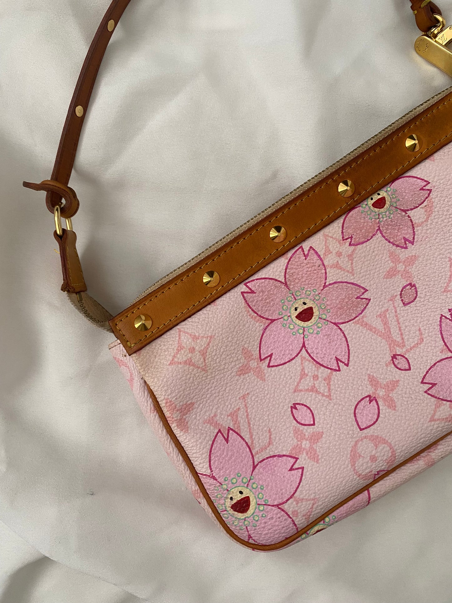 Louis Vuitton Pochette Accessoires Takashi Murakami Cherry Blossom Rosa