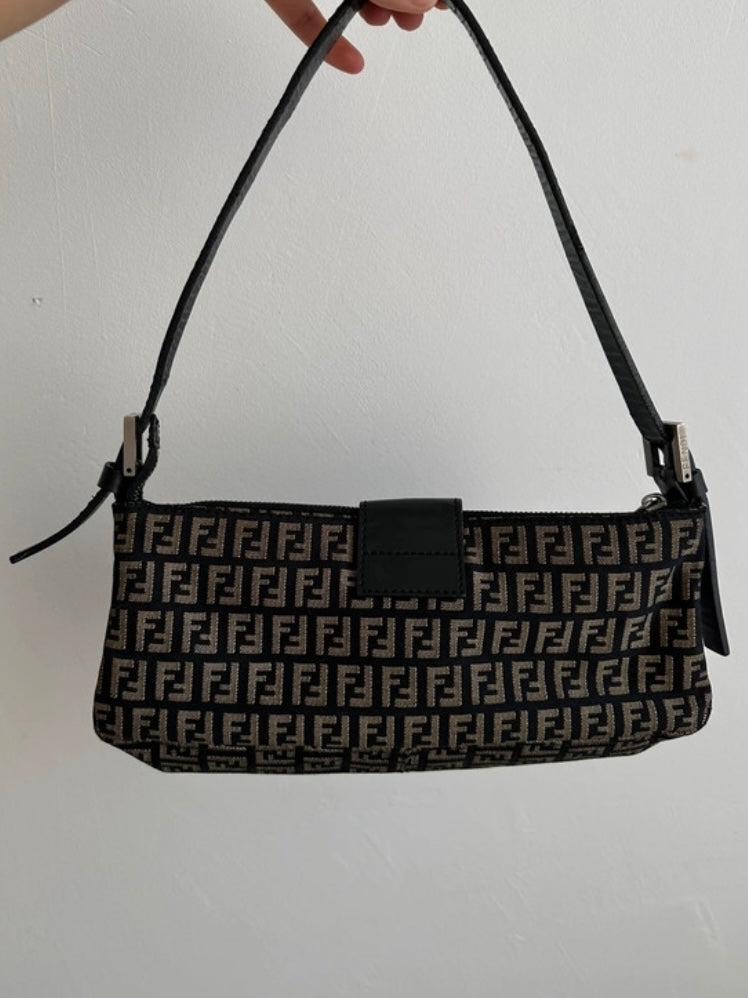 Fendi baguette monogram zucchino black