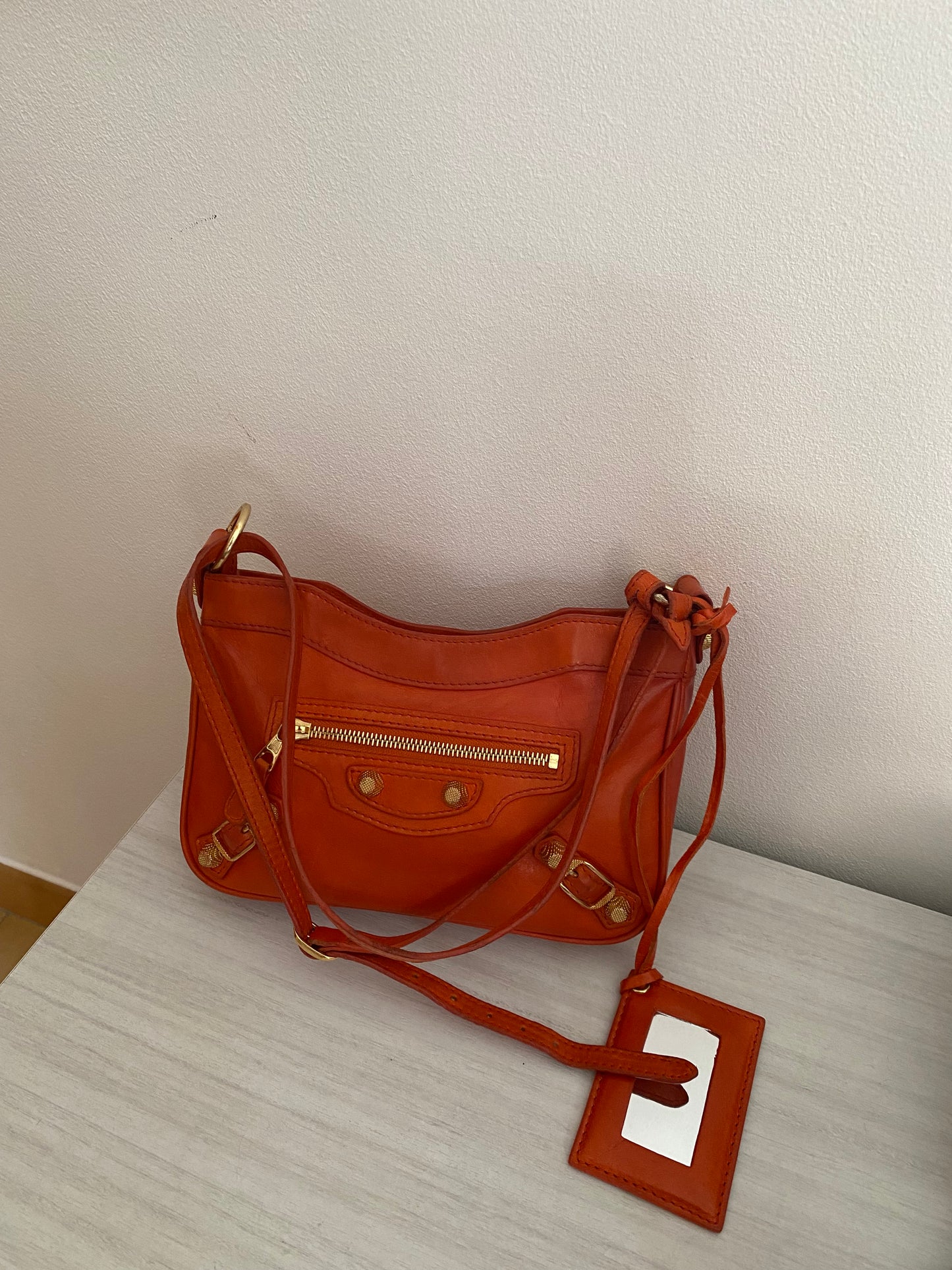 Balenciaga motocross 12 giant hip bag tangerine