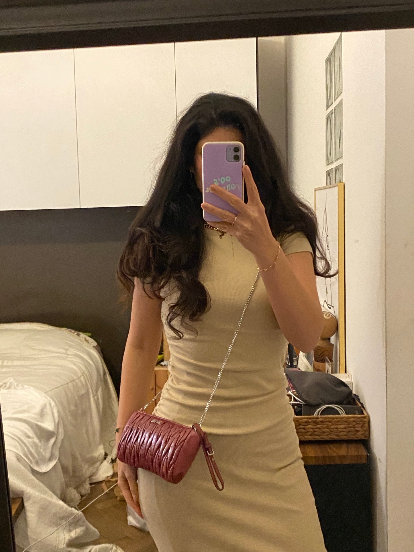 Miu miu pochette burgundy