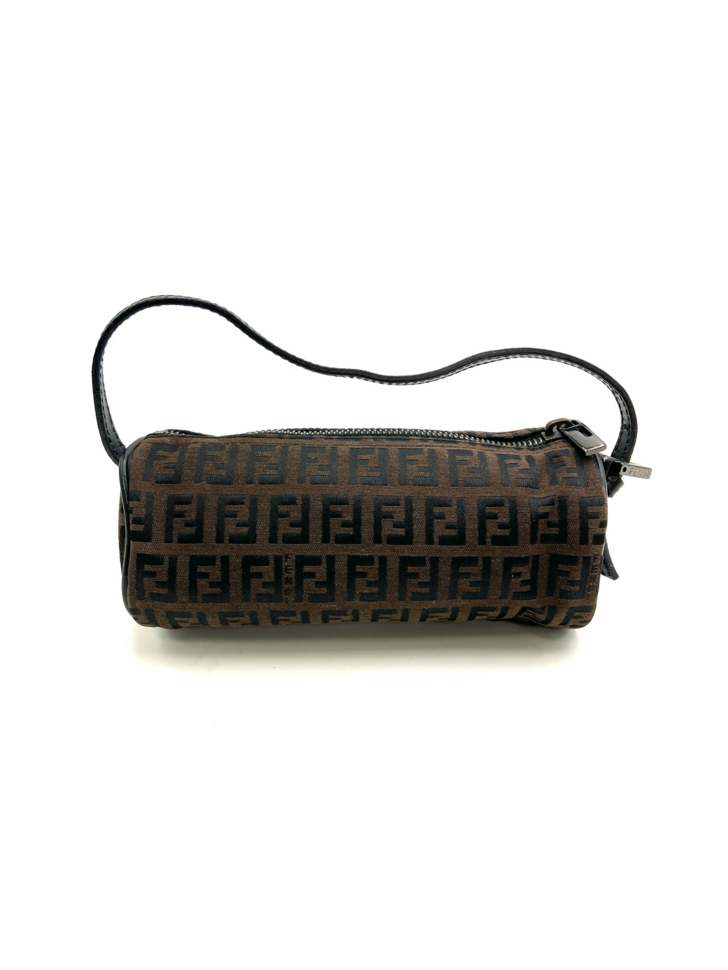 Fendi round mini pochette zucchino brown