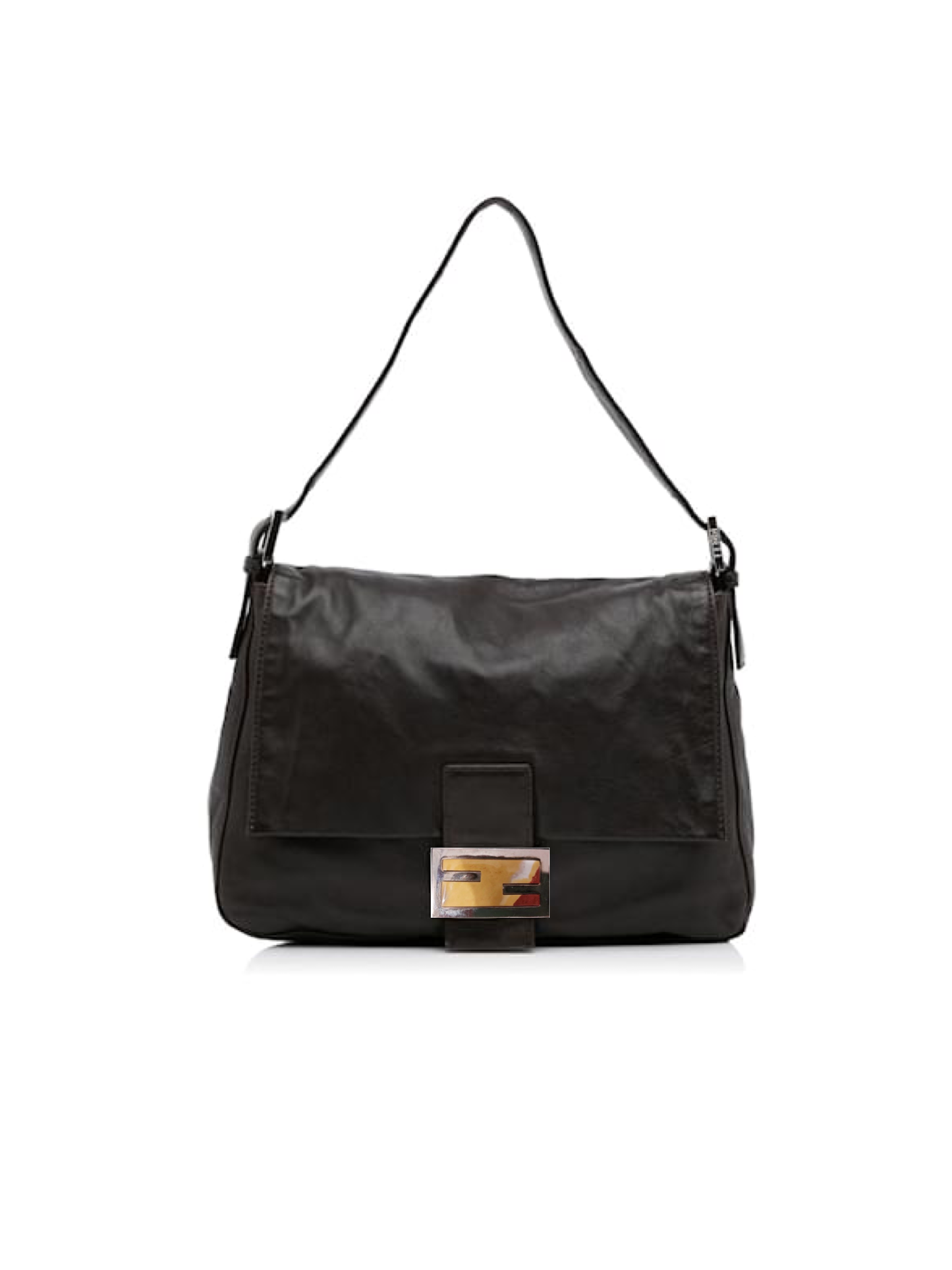 Fendi mamma pelle nera interno rosso