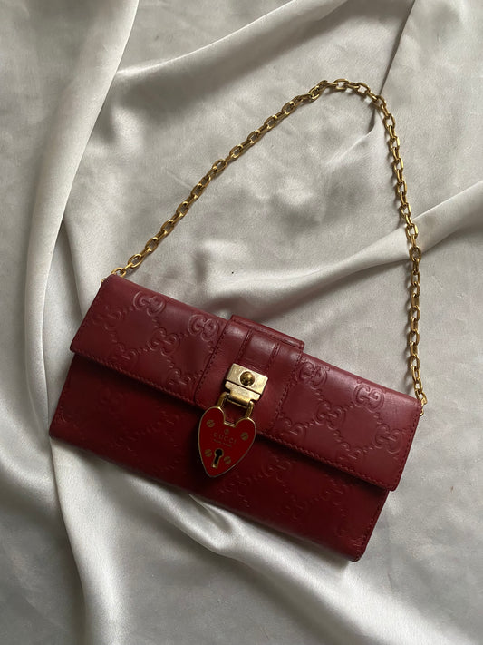 Gucci love lock pochette rossa