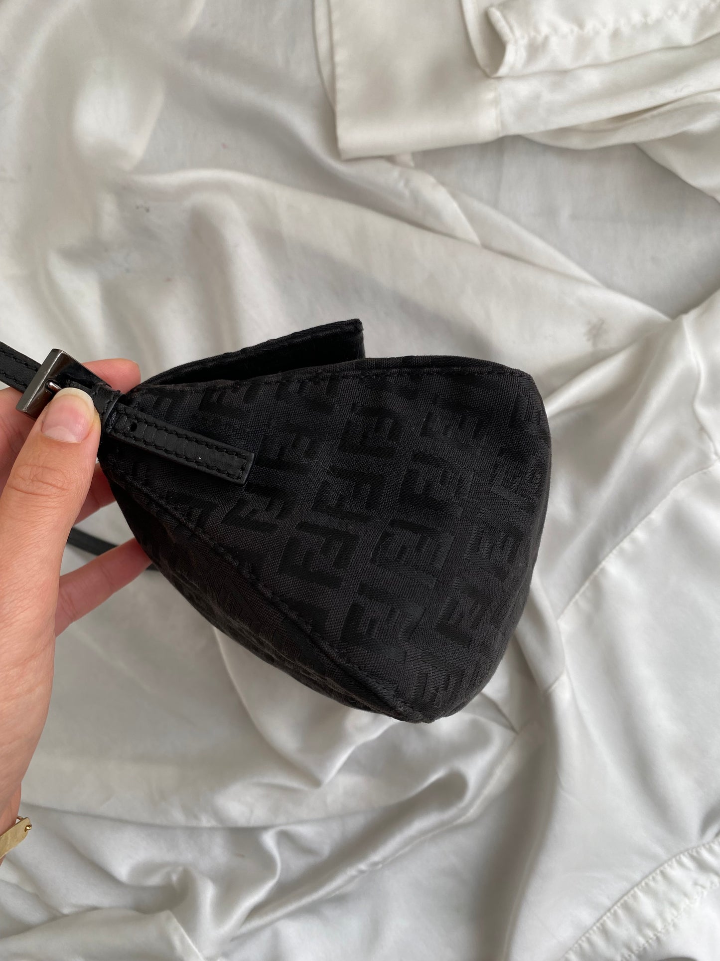 Fendi mini mamma baguette monogram black