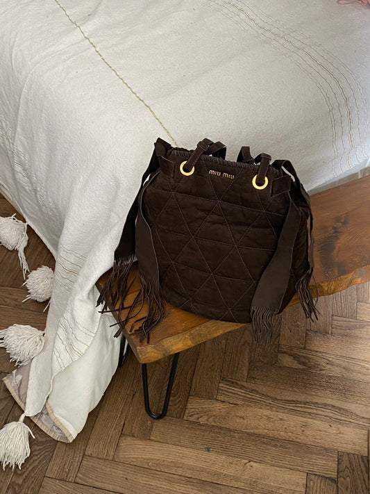 Miu miu maxi bag in camoscio