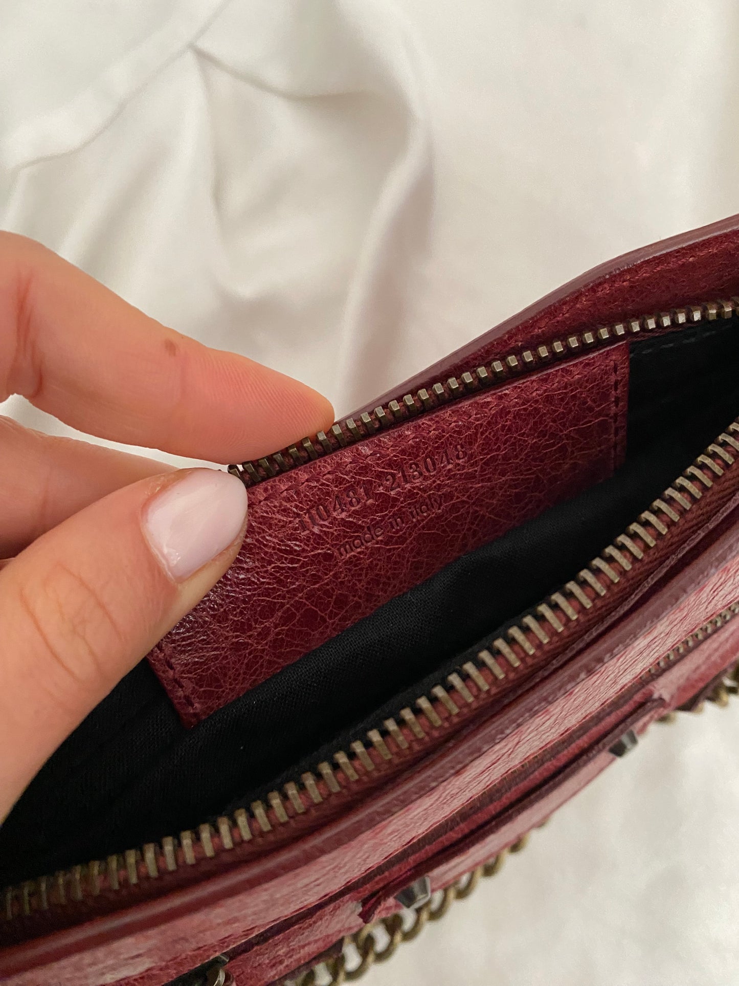 Balenciaga motocross pochette burgundy