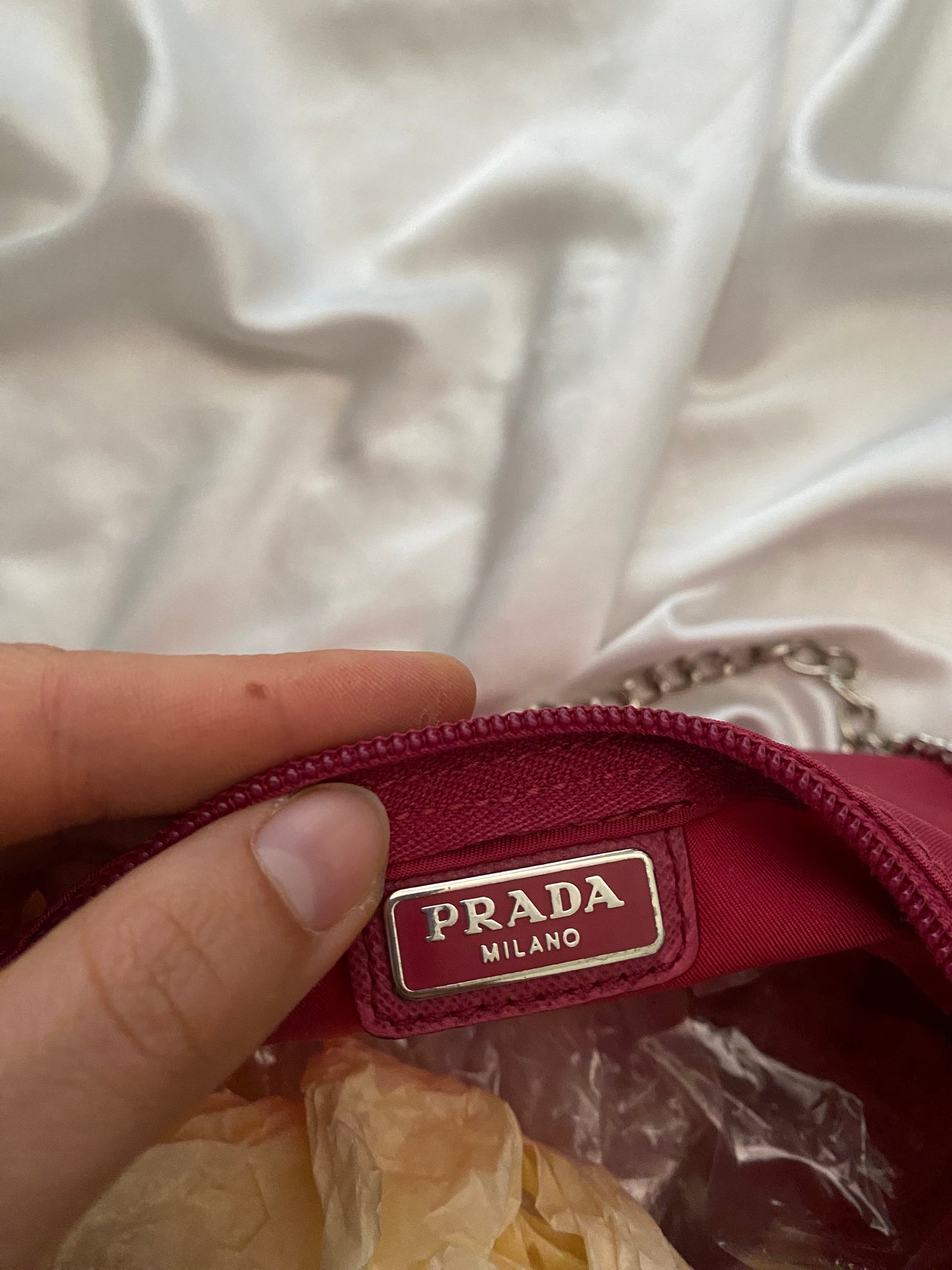 Prada Pochette nylon burgundy