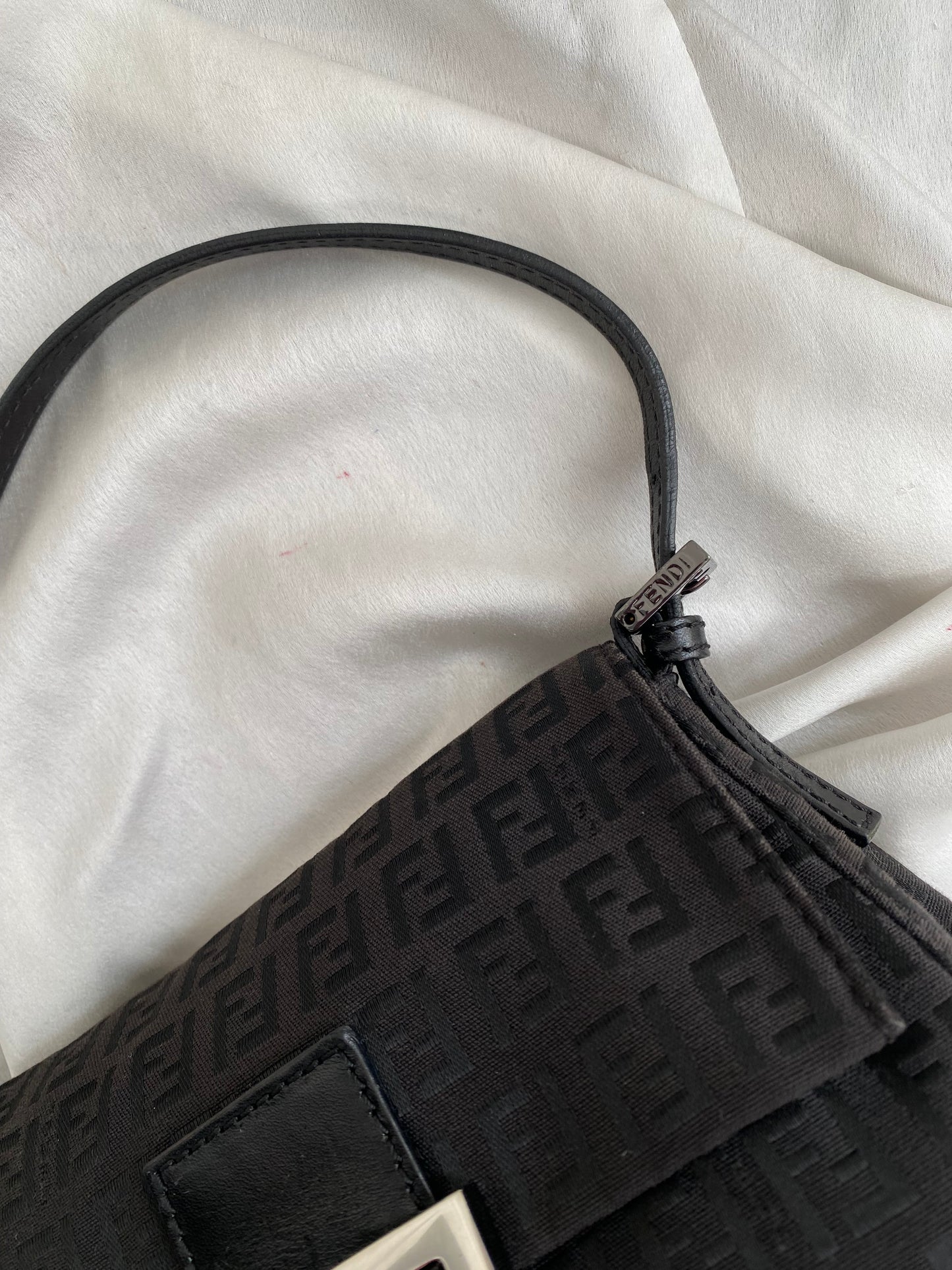 Fendi mini mamma baguette monogram black