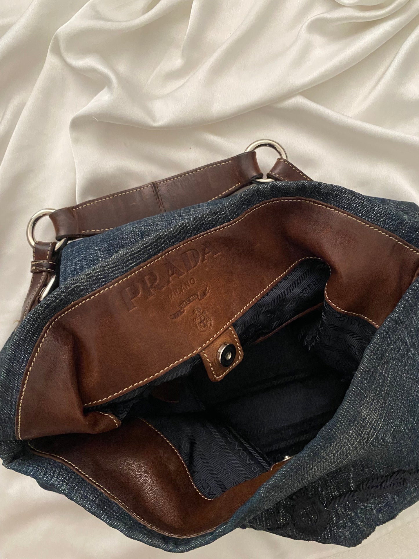 Prada hobo denim