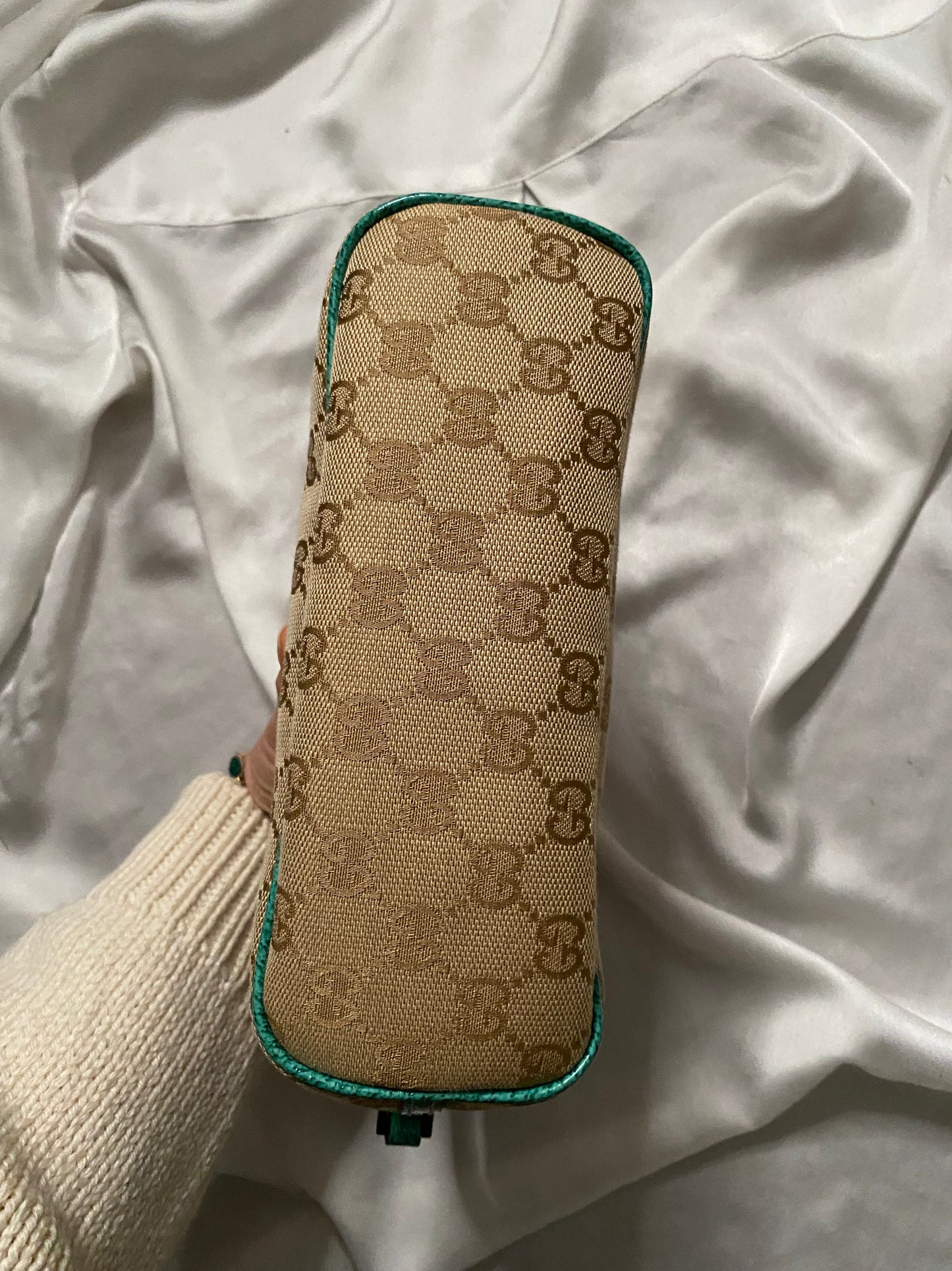 Gucci boat monogram pelle turchese