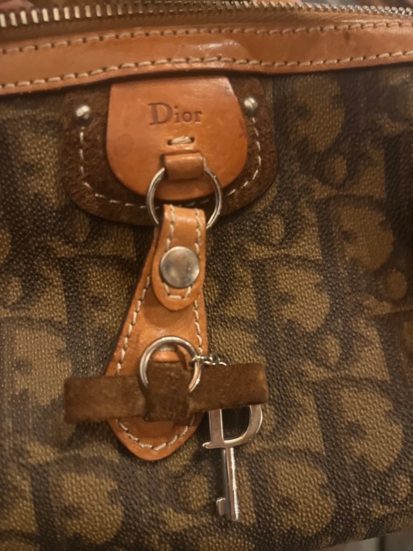 Dior trotter bauletto marrone e beige monogram