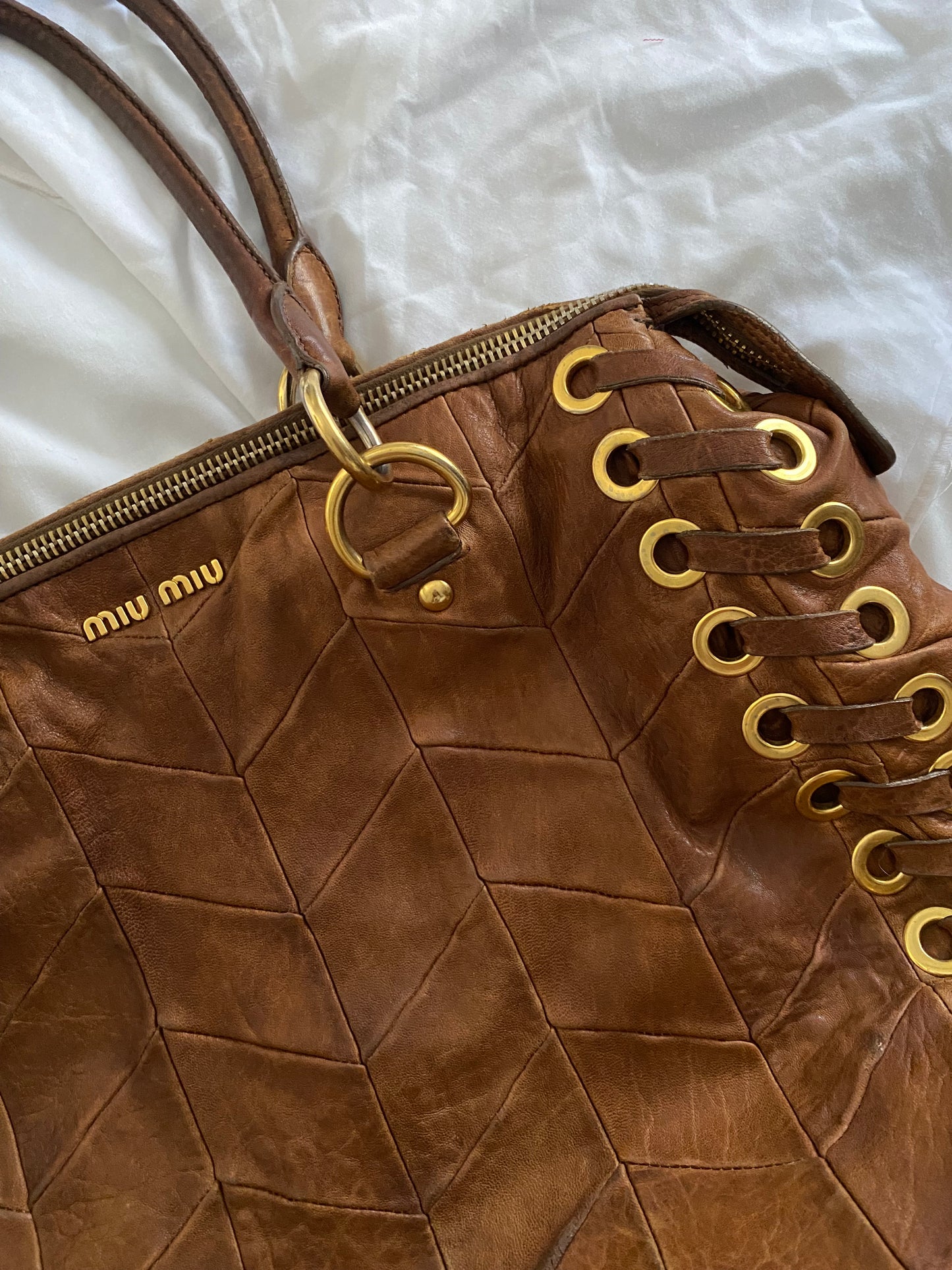 Miu miu grommet tote