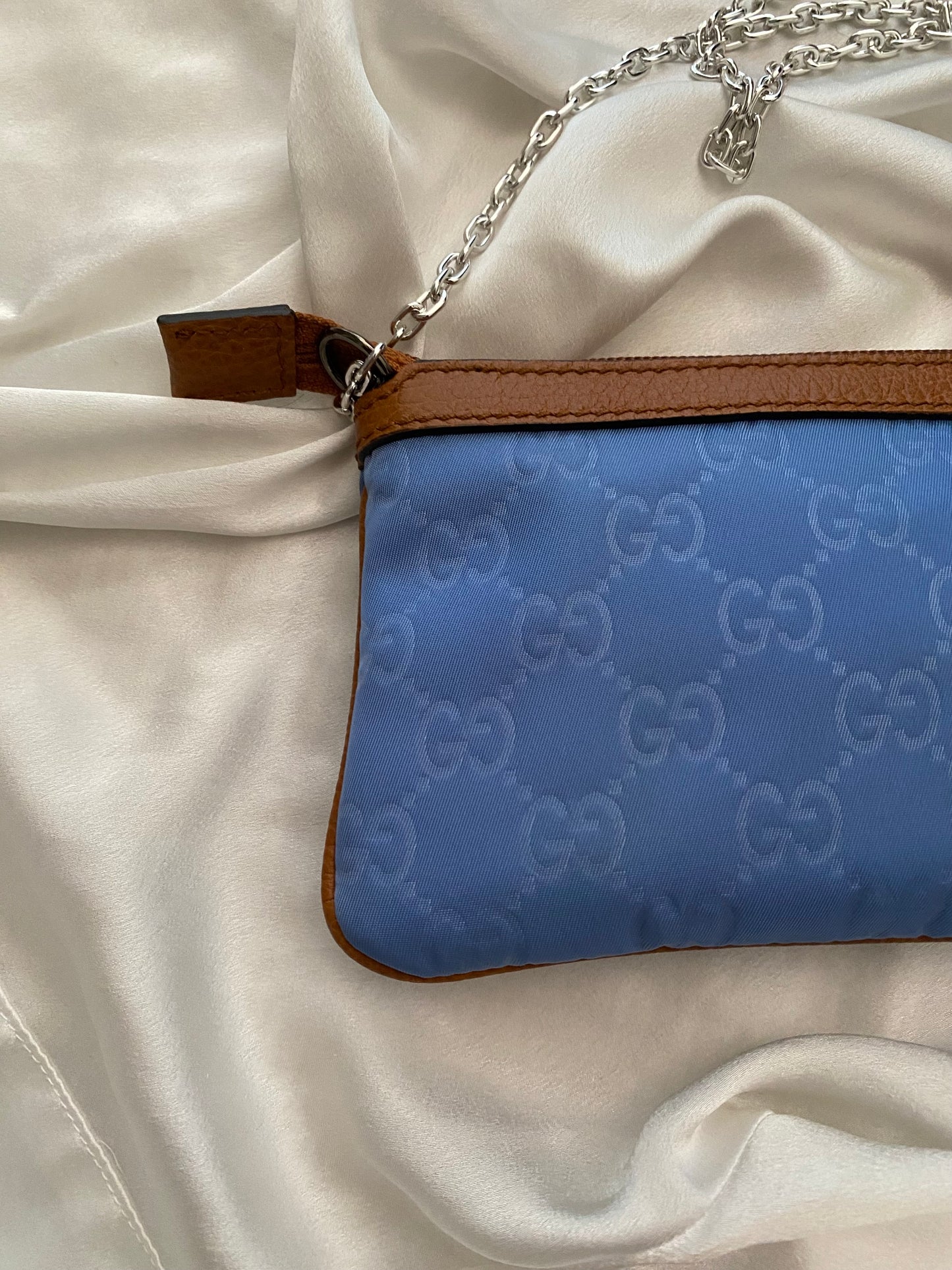 Gucci Pochette nylon monogram blu