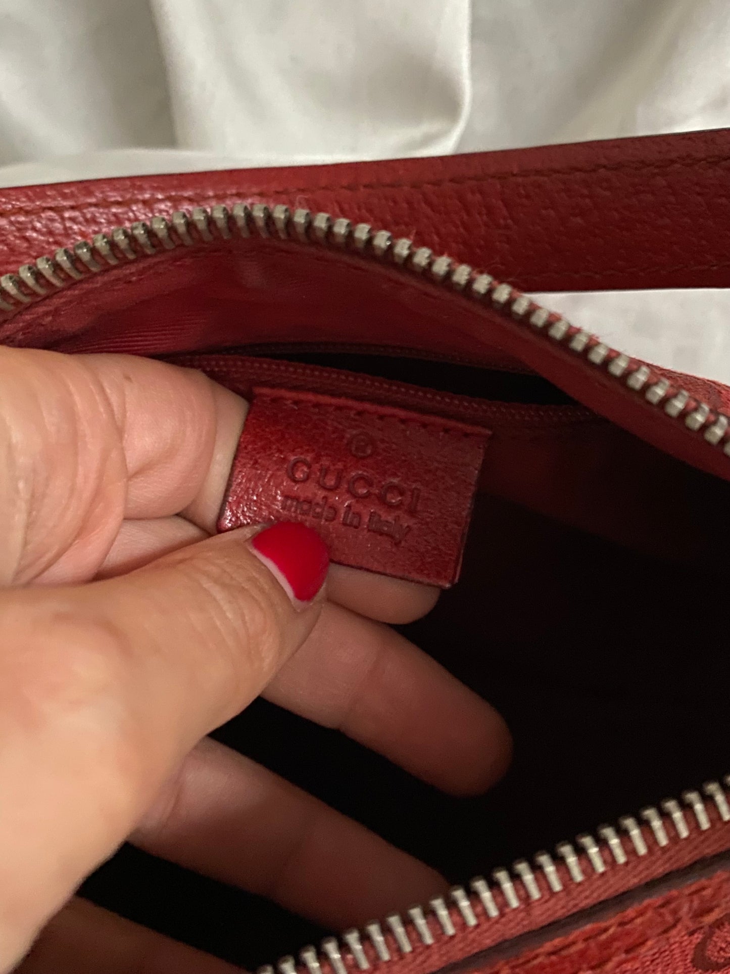 Gucci small hobo cherry red