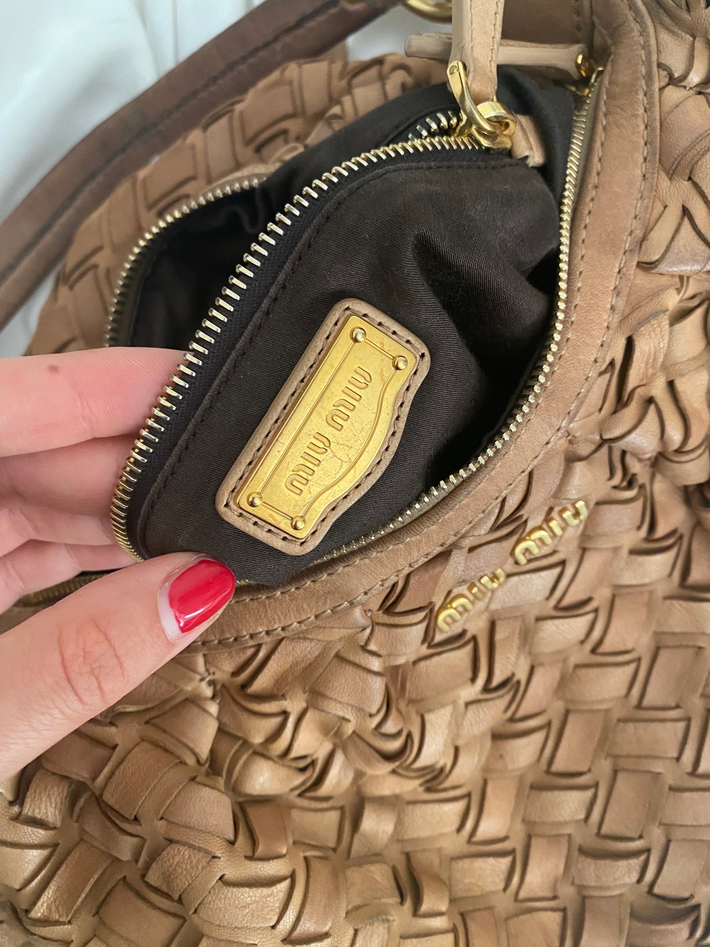 Miu miu intrecciato frange