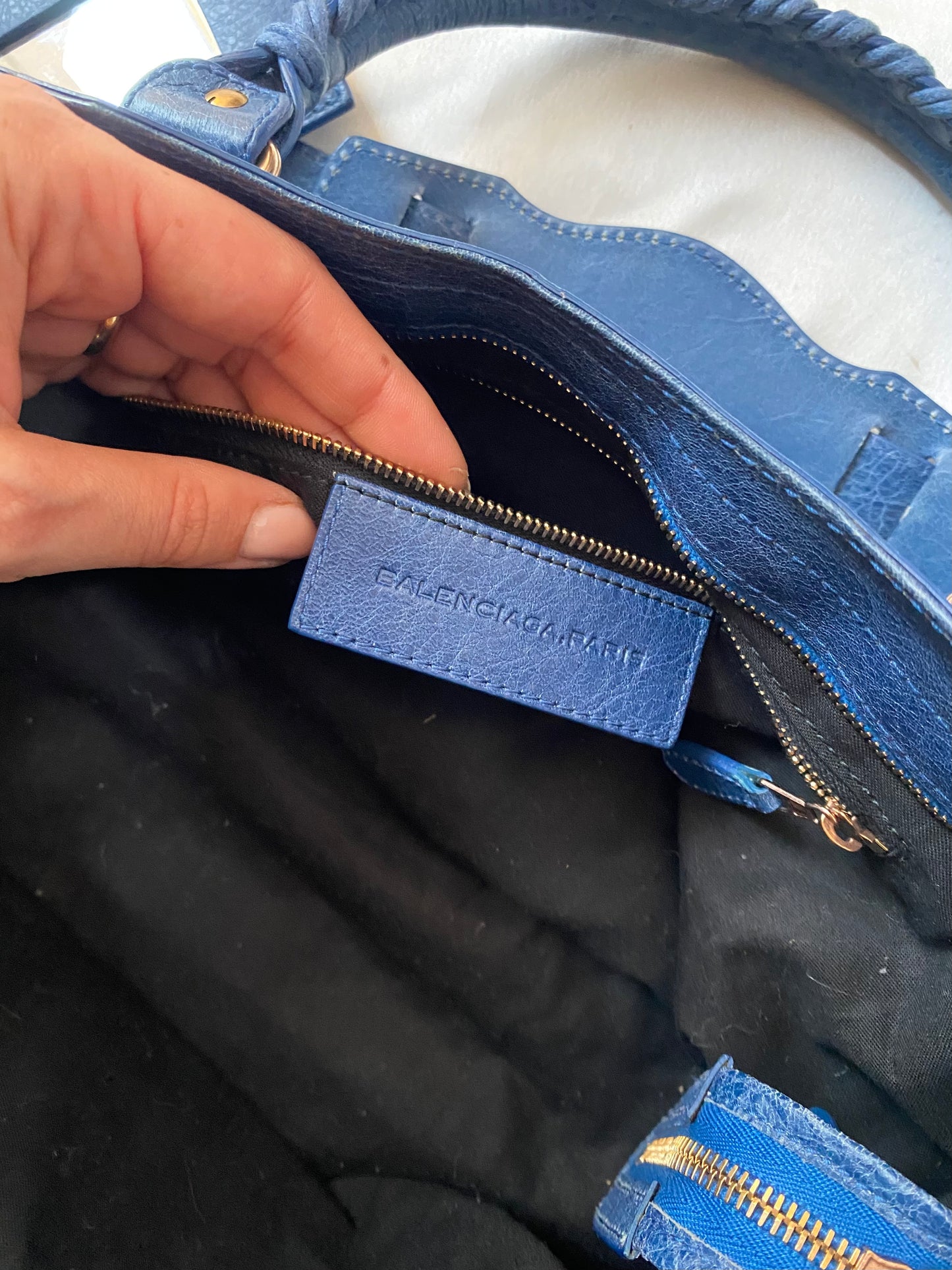 Balenciaga city bleu cobalt s/s 2012 giant hw rose gold