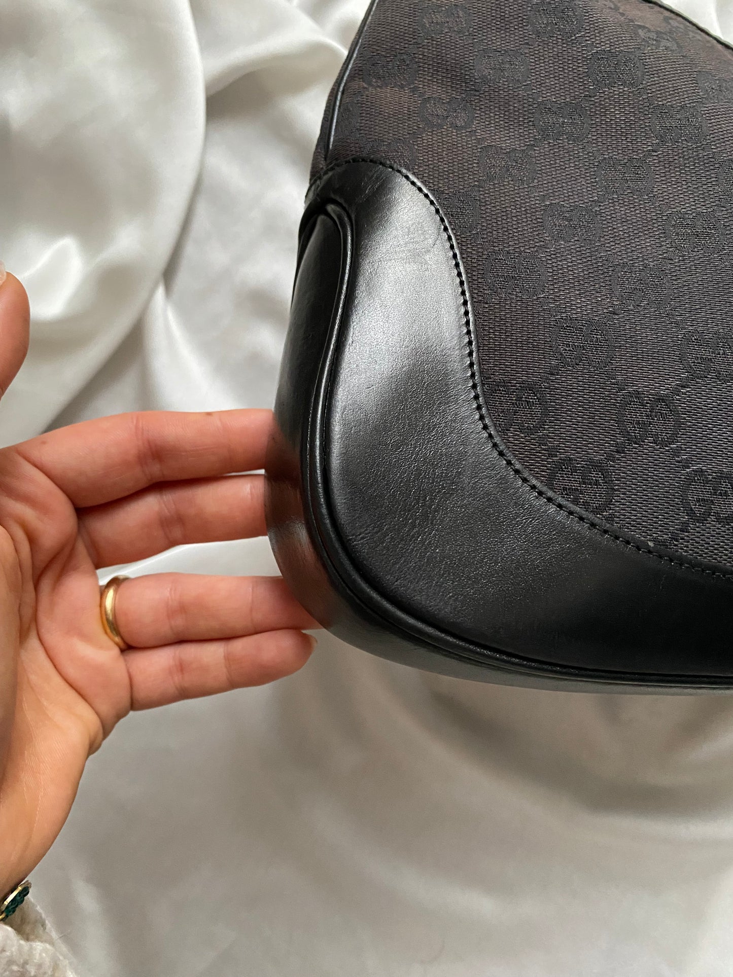 Gucci Jackie era Tom ford monogram nero riflessi marrone scuro