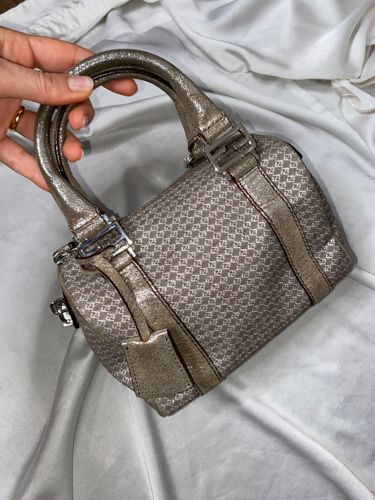Fendi mini bauletto monogram argento