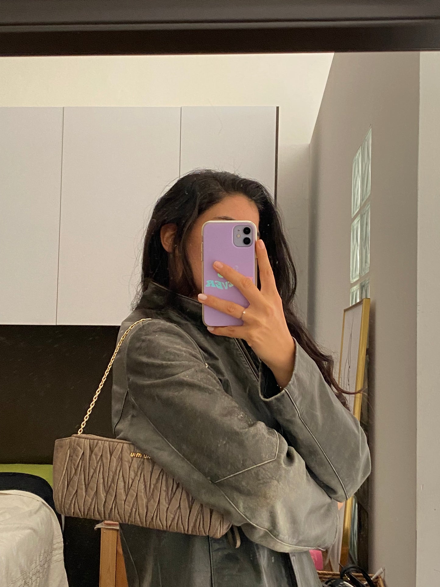 Miu miu pochette antracite scuro
