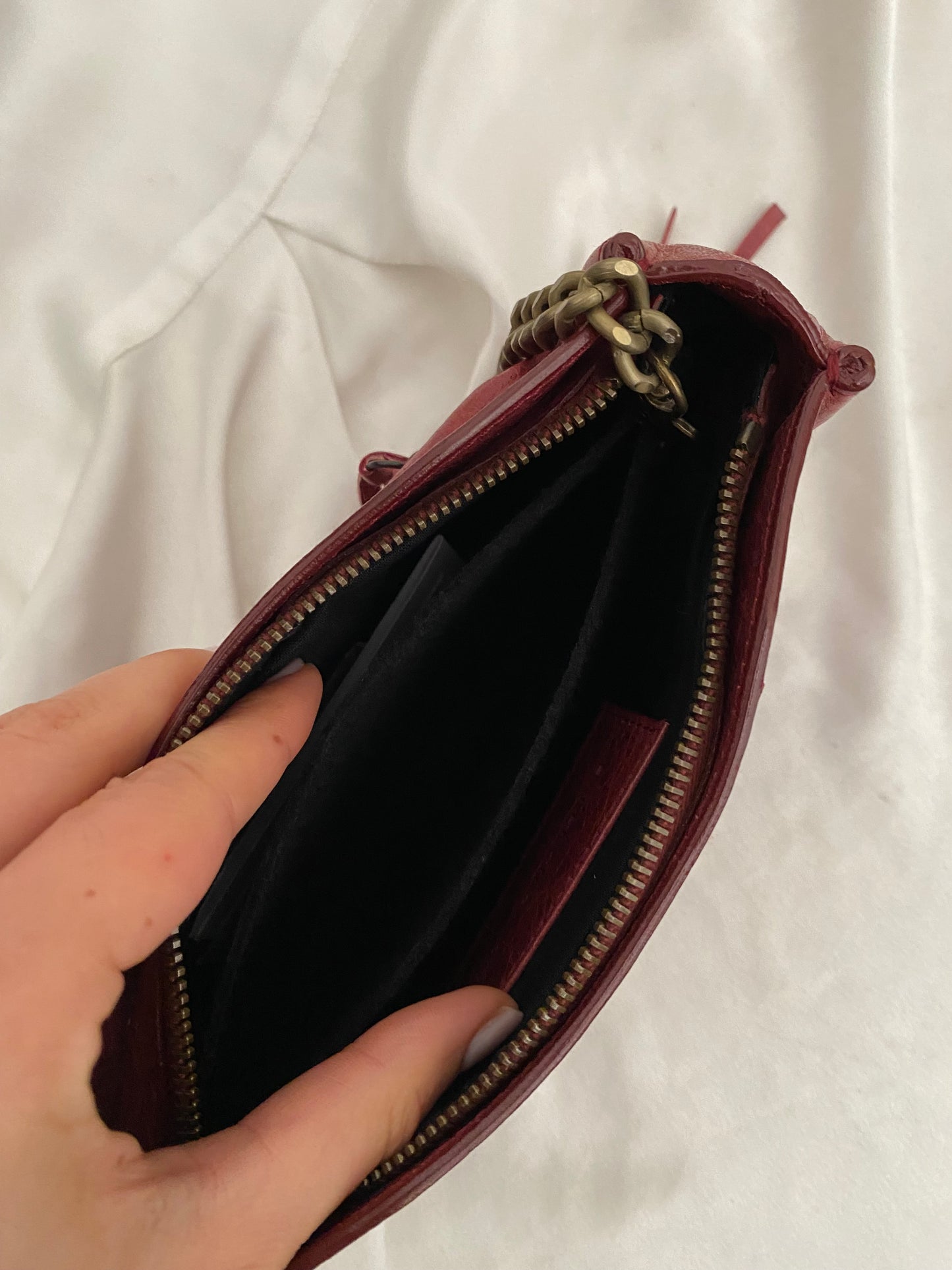 Balenciaga motocross pochette burgundy