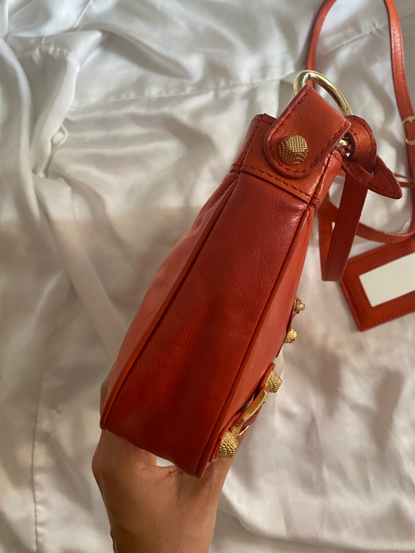 Balenciaga motocross 12 giant hip bag tangerine