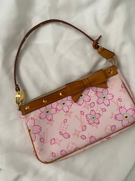 Louis Vuitton Pochette Accessoires Takashi Murakami Cherry Blossom Rosa