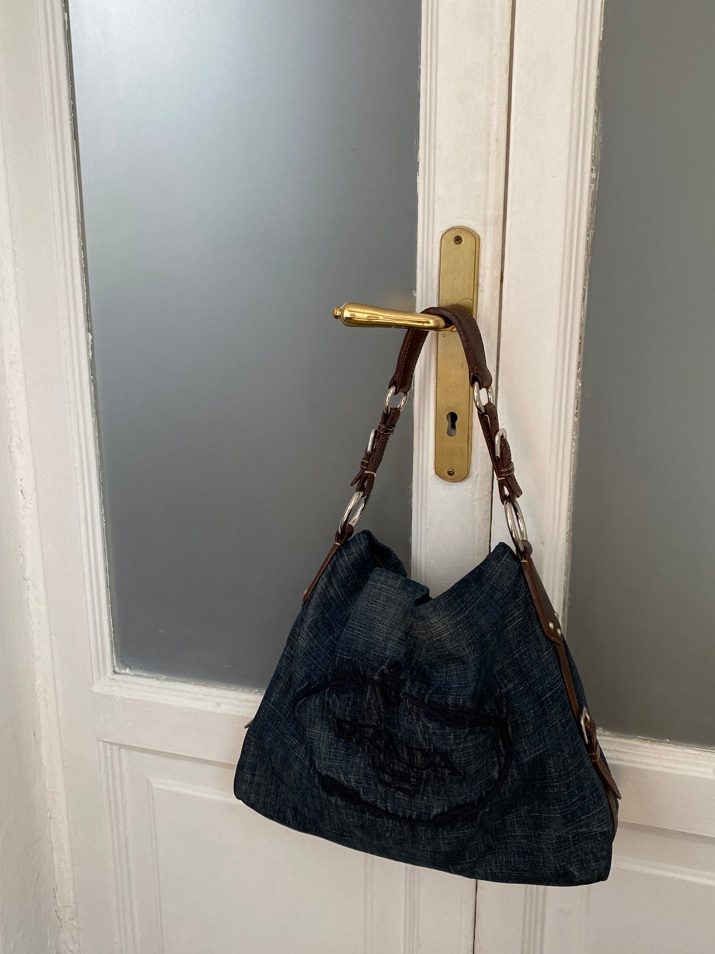 Prada hobo denim