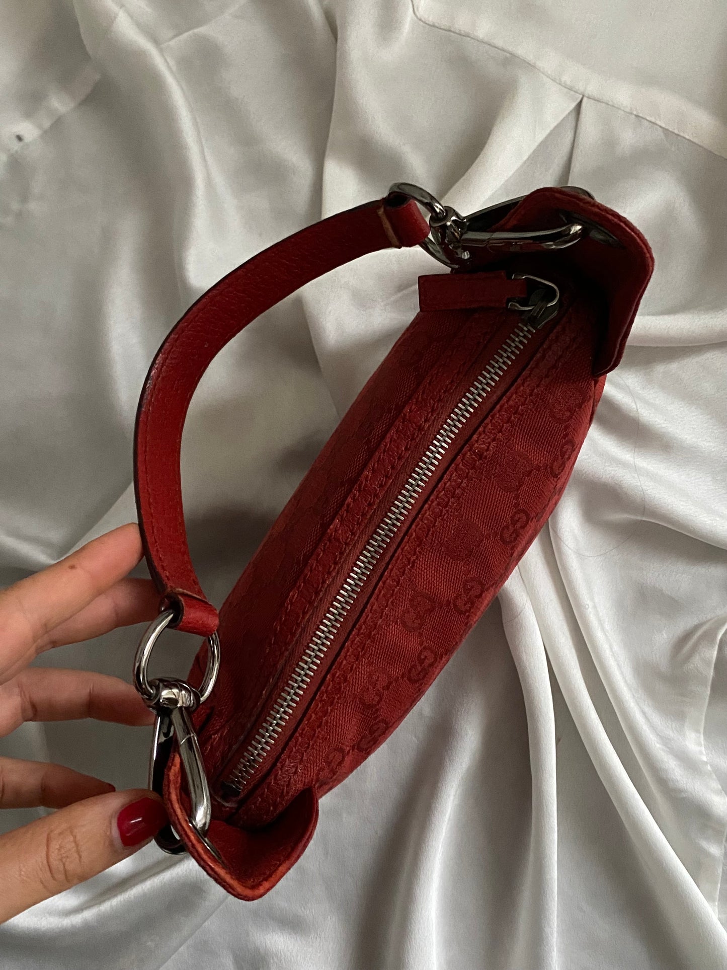 Gucci small hobo cherry red