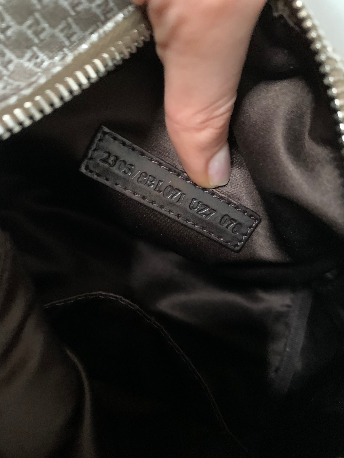 Fendi mini bauletto monogram argento