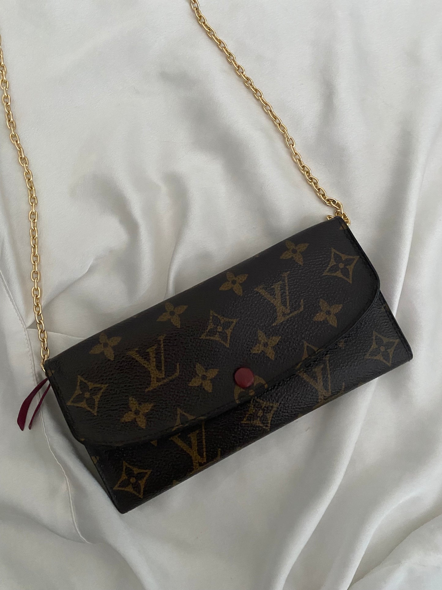 Louis Vuitton pochette Emilie interno fucsia