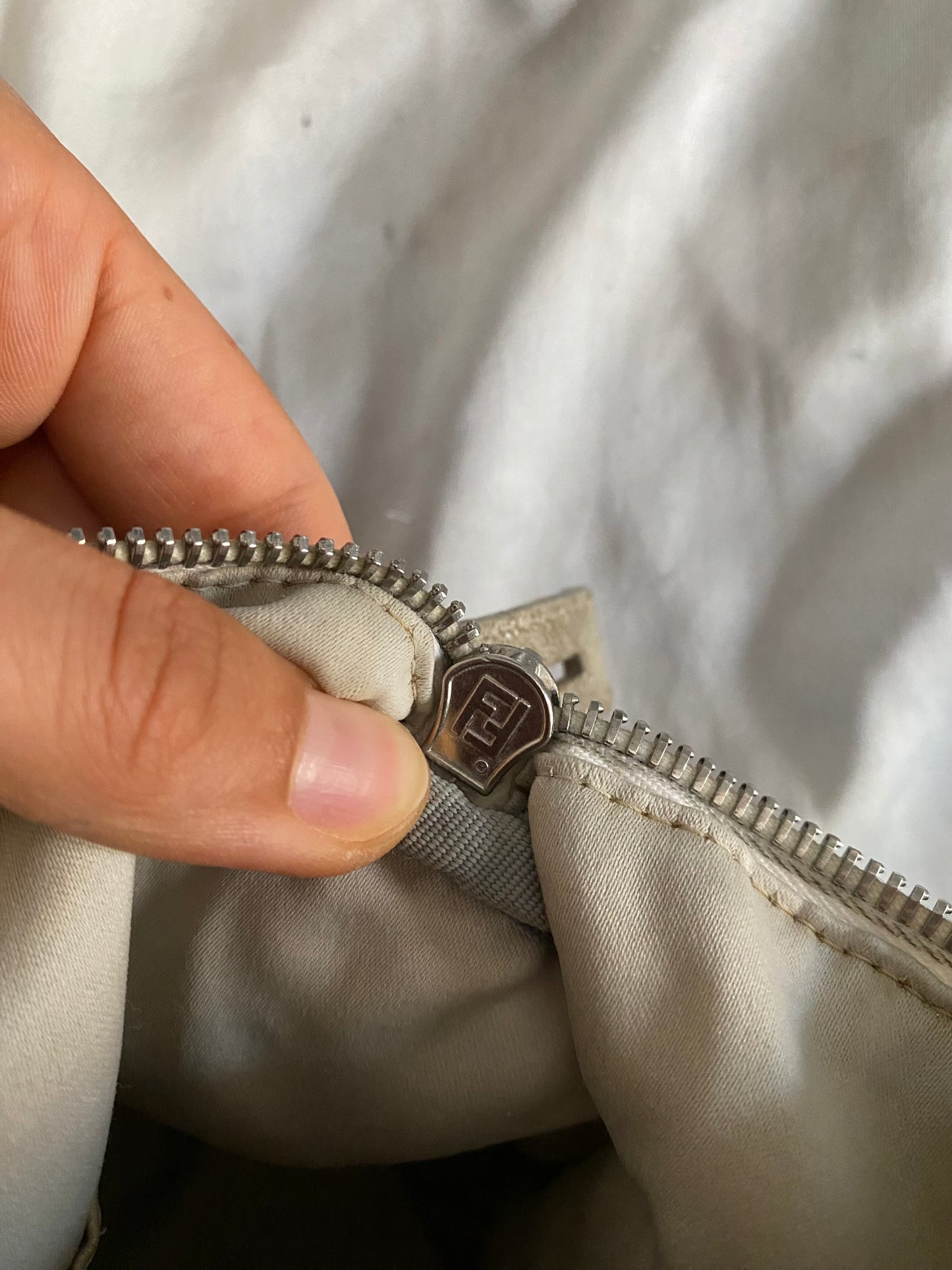 Fendi mini bauletto monogram zucchino argento