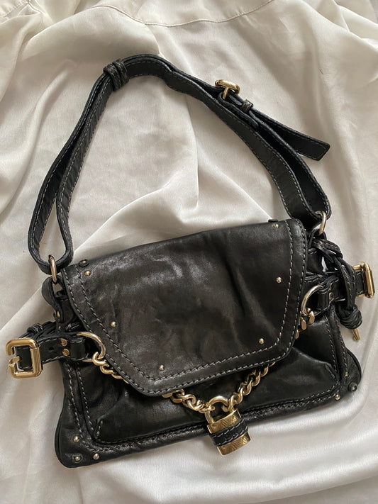 Chloé maxi lock black pochette