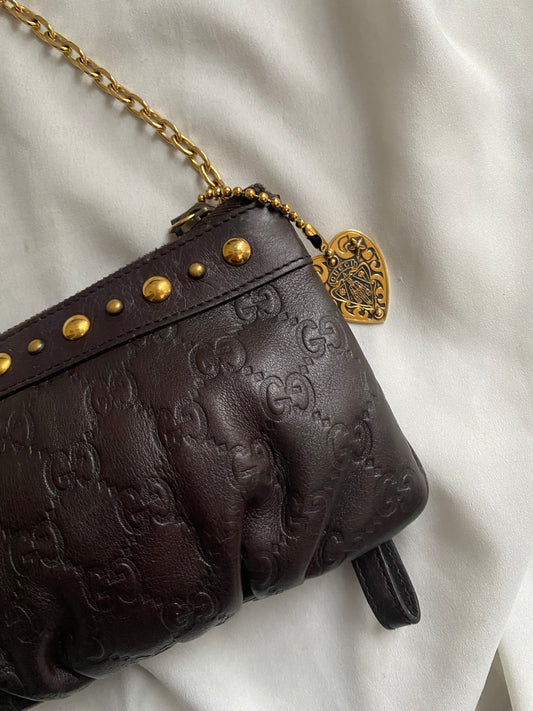 Gucci pochette chocolate brown