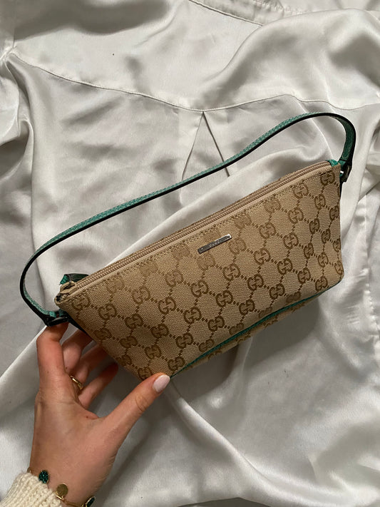 Gucci boat monogram pelle turchese