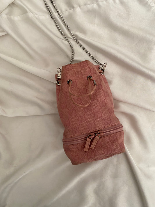 Gucci mini secchiello monogram rosa