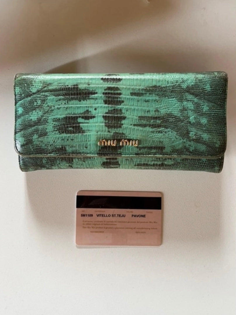 Miu miu green croc