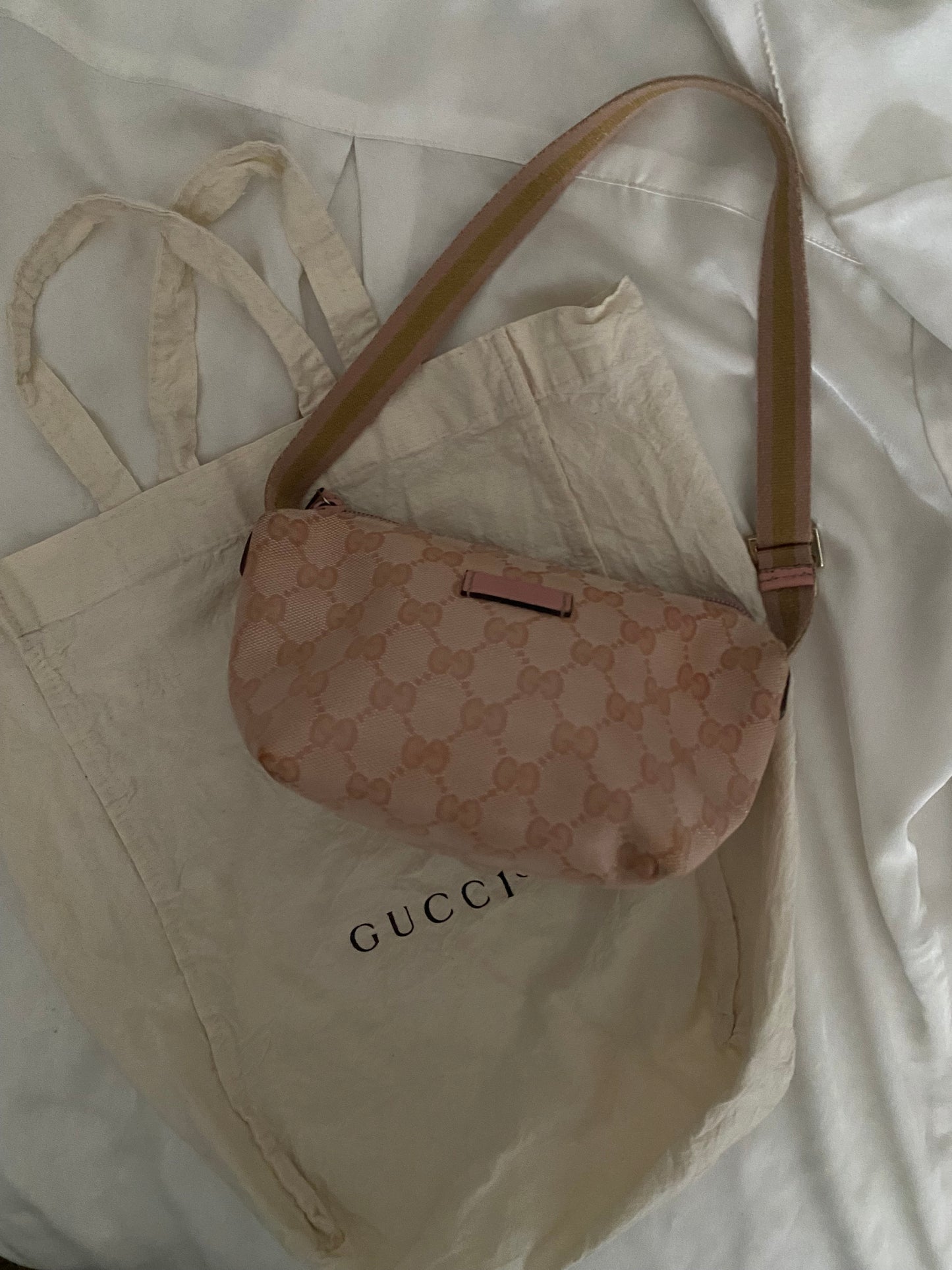 Gucci crystal cosmetic case rosa monogram