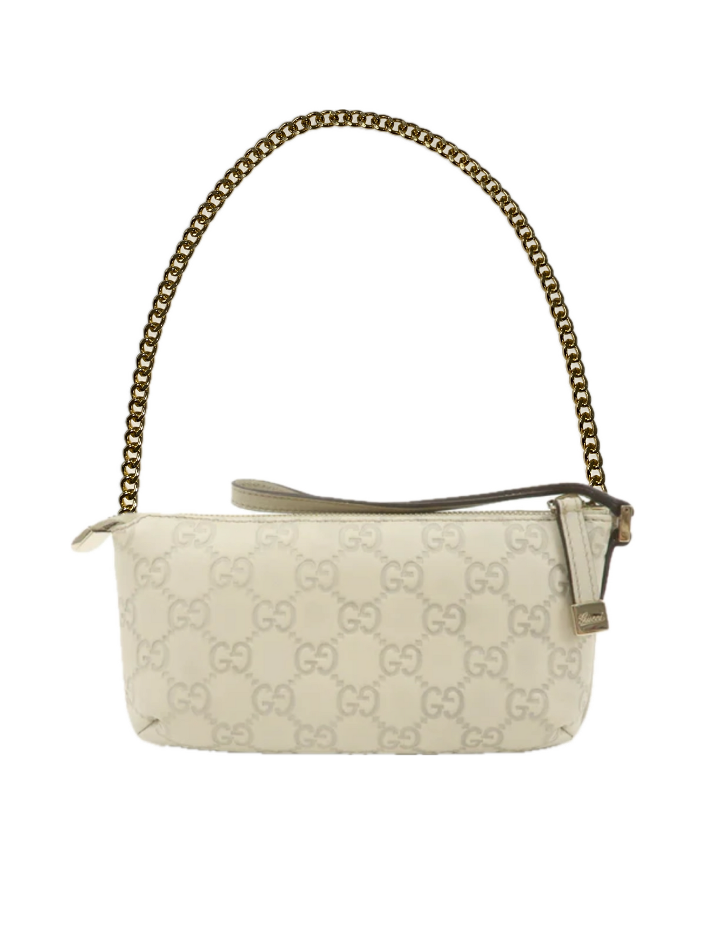 Gucci Ivory leather monogram clutch bag