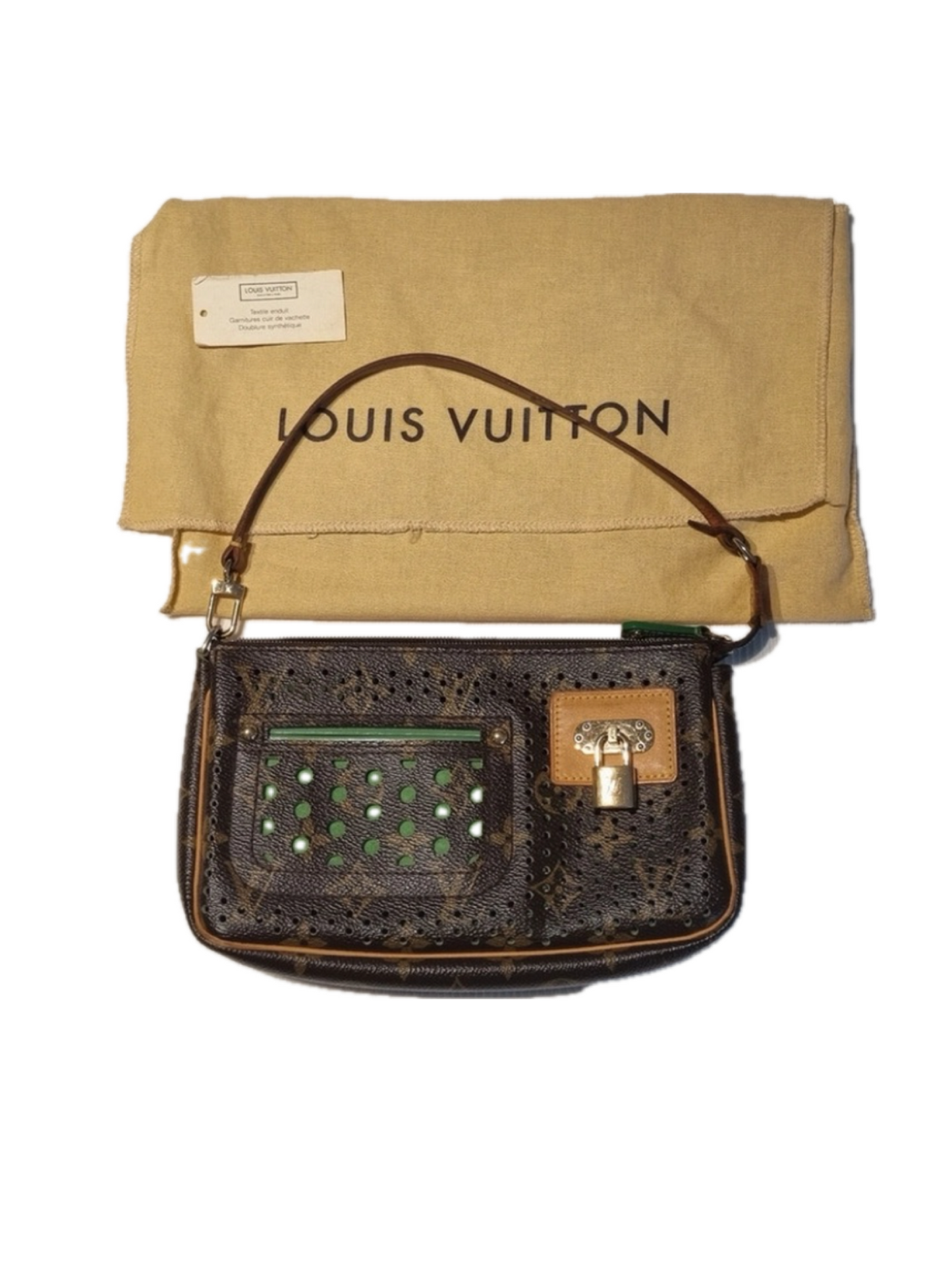 Louis Vuitton pochette accessoire perforated green