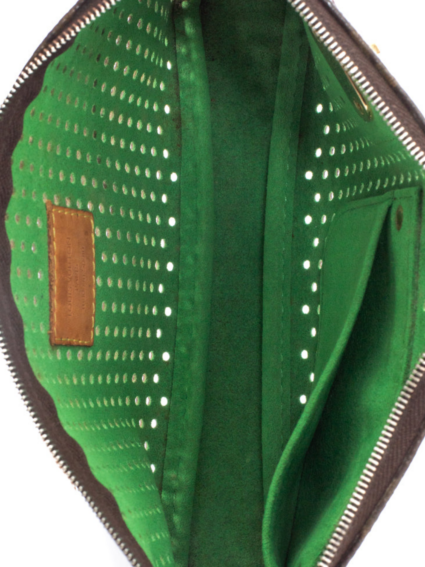 Louis Vuitton pochette accessoire perforated green