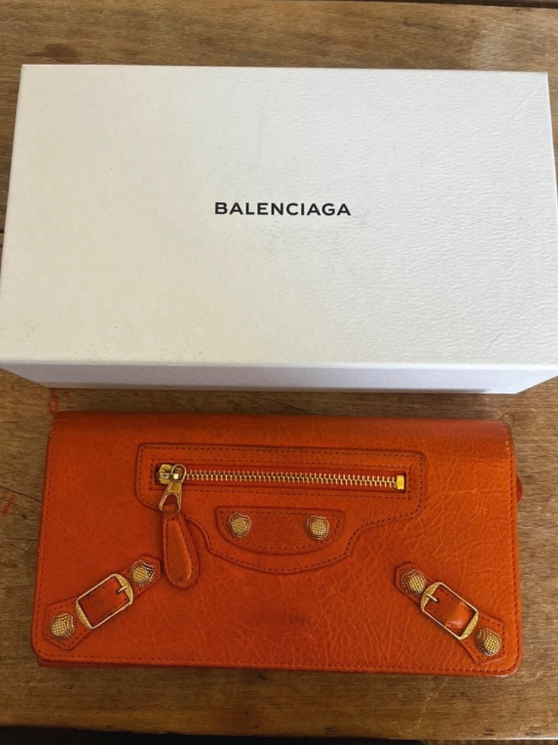 Balenciaga tangerine city mini WOC